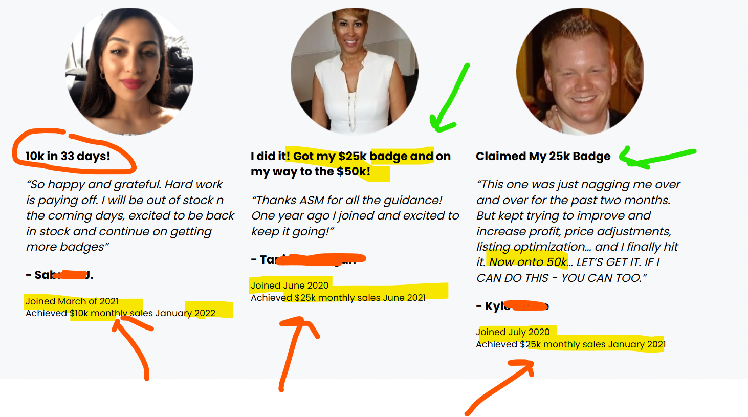 Member success stories: $10k in 33 days, $25k badge winners sharing their Amazon FBA results
